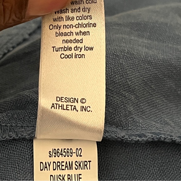 Athleta Dusk Blue Linen Day Dream Skater Skirt - Picture 5 of 5